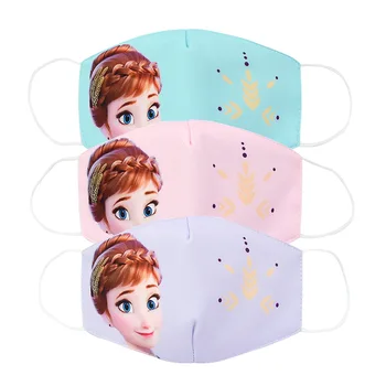 

2020 Kids Masks Children Cotton Elsa Anna Frozen Princess Cartoon Print Girls Earloop Anti Dust Pollution Face PM2.5 Mouth Mask