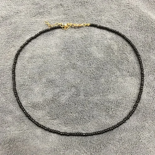 17-black Простое Семя Ожерелье из бусин женщин струна из бисера Короткое ожерелье ювелирные изделия 16 дюймов Чокеры ожерелье подарок - Окраска металла: 17-black