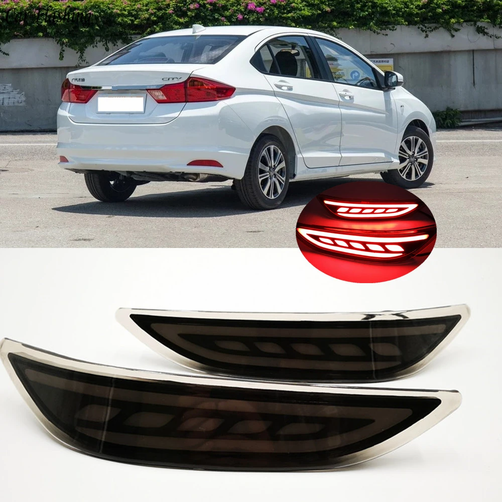 2 шт. для Honda City 2014 2015 2016 светодиодный задний бампер светильник s тормозной фонарь
