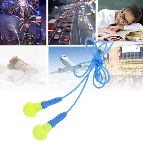 Foam Corded Ear Plugs Hearing Protection Noise Reduction Earplugs Reusable