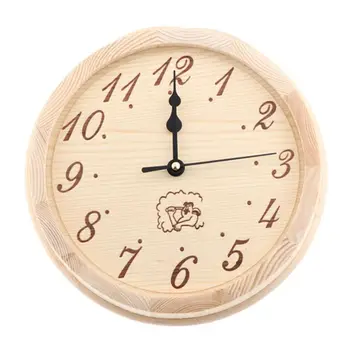 

Wall Hanging Sauna Wooden Clock Moisture-proof Decorative Timer Clock Multipurpose Decor Accessories for Sauna Room Home