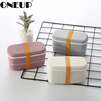

ONEUP Microwavable 2Layer Lunch Box With Compartments Leakproof Bento Box Insulated Food Container With Chopsticks