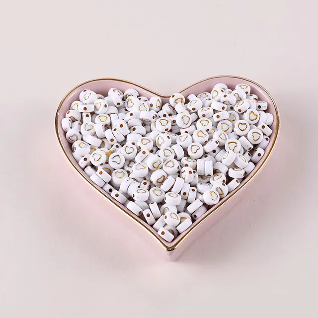 100/200/500pcs Heart Beads For Jewelry Making Acrylic Mixed Beads With Letters For Bracelet Handmade Diy Bracelet Necklace 2021 4x7mm 29