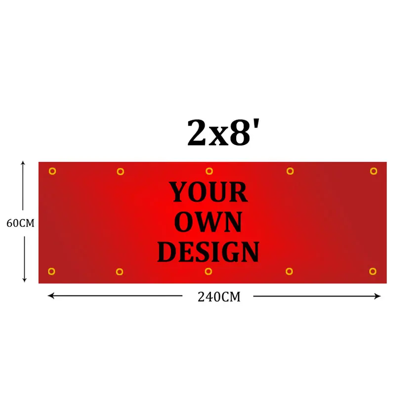 Custom Flag Cheap 2x8 Ft Flying Banner Printing Any Size In 100d
