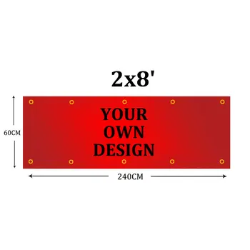 

Custom Flag Cheap 2x8 FT Flying Banner Printing Any Size in 100D Polyester Fabric with Copper Grommets,free shipping