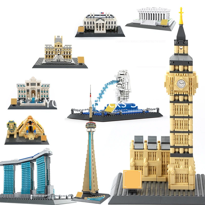 Constructor Fit Lego Architecture Taj Mahal London Paris, puente de la ciudad, edificio palaciego, bloques para niños, Montaje de bloques, juguetes 4210|Bloques| - AliExpress