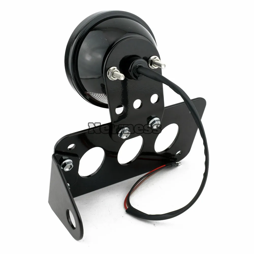 Motorbike Accessories Motorcycle Side Mount Tail Light License Number Plate Bracket Brake Lamp Rear Stop Light Universal