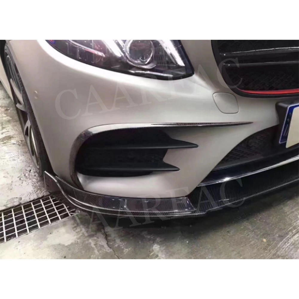 Для Benz W213 Sport E class E200 E260 E300 2016 2019 передний бампер из углеродного волокна спойлер
