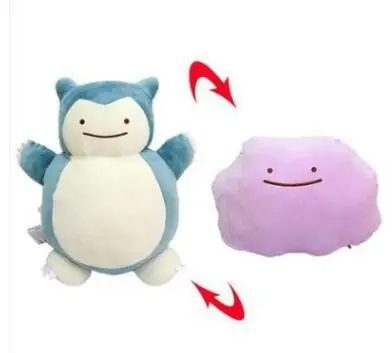 29 см плюшевая двухсторонняя подушка Snorlax трансформер Ditto мягкая милая кукла подарок детская игрушка