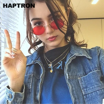 

Retro oval sunglasses Women Luxury brand designer vintage small black Red Yellow Men shades sunglasses oculos UV400