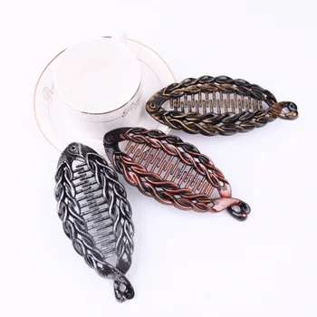 

9pcs Banana Hair Clip Durable Retro Decorative Resin Fish Shape Hair Clip for Women