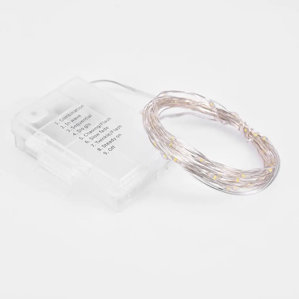 5M 50 Light Led Strip Light Battery Box Home Garden Copper Wire String Fairy Outdoor Christmas Party Wedding Birthday Decoration