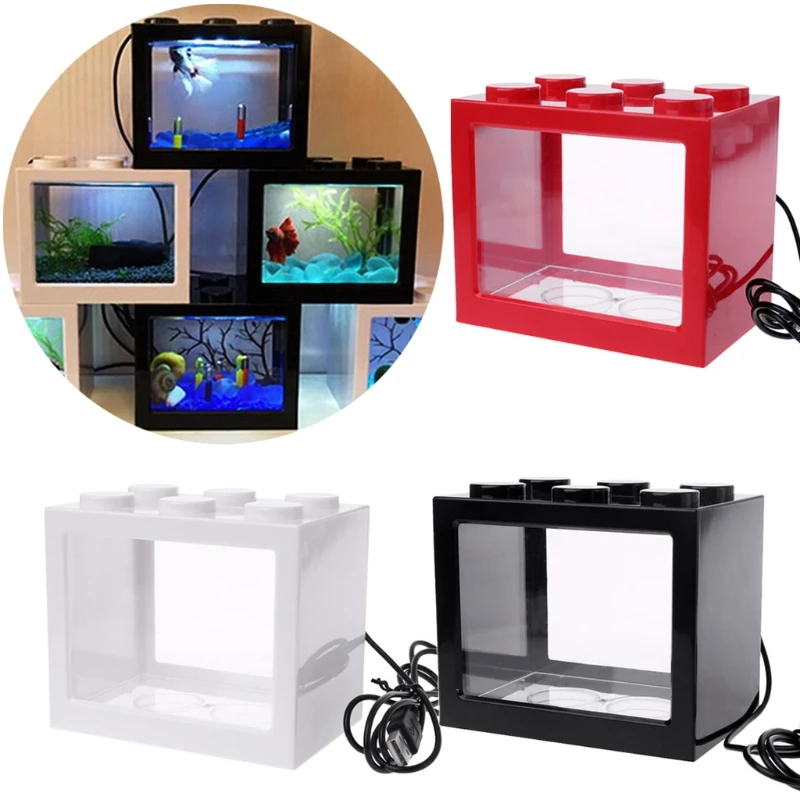 

Betta fish Fighting Cylinder Rumble Fish Cylinder Mini Aquarium Building block fish tank