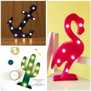 

Lights Cactus Boat Anchor Flamingo Light Up Baby Kid Night Light Lamp Home Decor