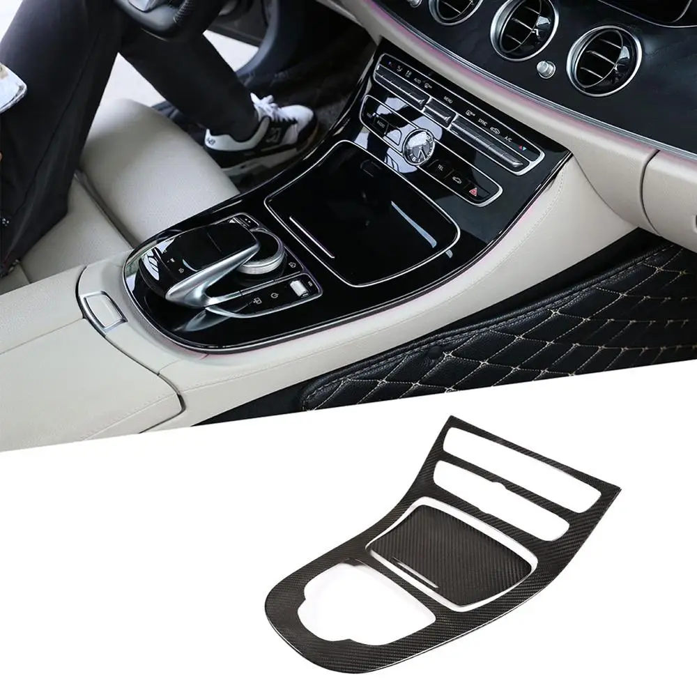 

Real Carbon Fiber Car Center Console Panel Trim for Mercedes benz E Class W2016-2018 Year Car-styling Stickes Accessories