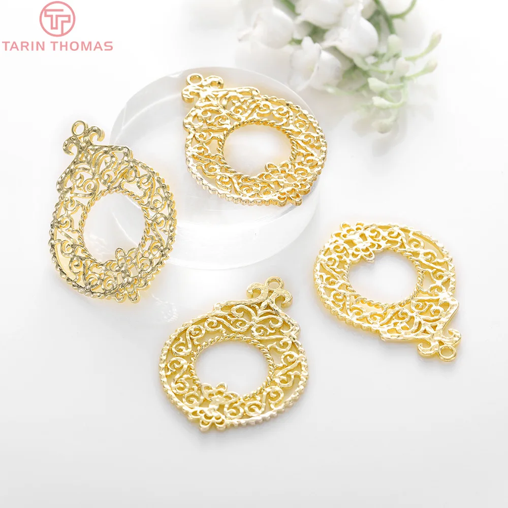 (1186)4PCS 27x37MM Loch 1,5 MM 24K Gold Farbe Überzog Messing Crown Charms Anhänger Hohe Qualität diy Schmuck Zubehör – Detail 5