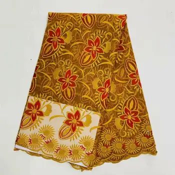 

Peach Gold African Lace Fabric 2019 High quality with 3D Flower Embroidery Nigerian Lace Fabric For Women Dress French Mesh Lace