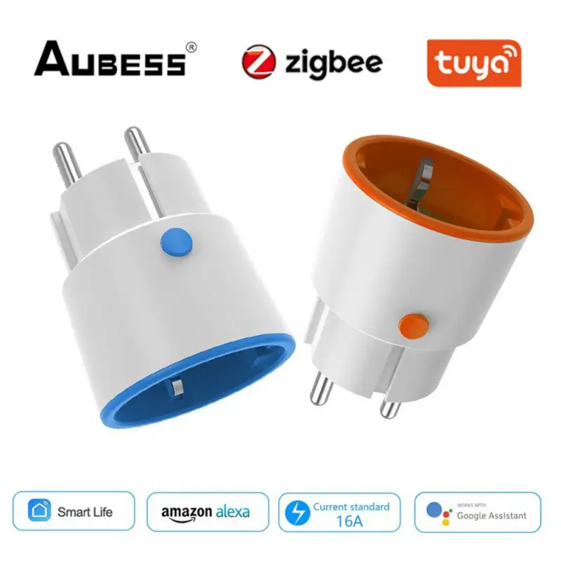 Умная штепсельная вилка Tuya Zigbee 16A розетка европейского стандарта 3680 Вт