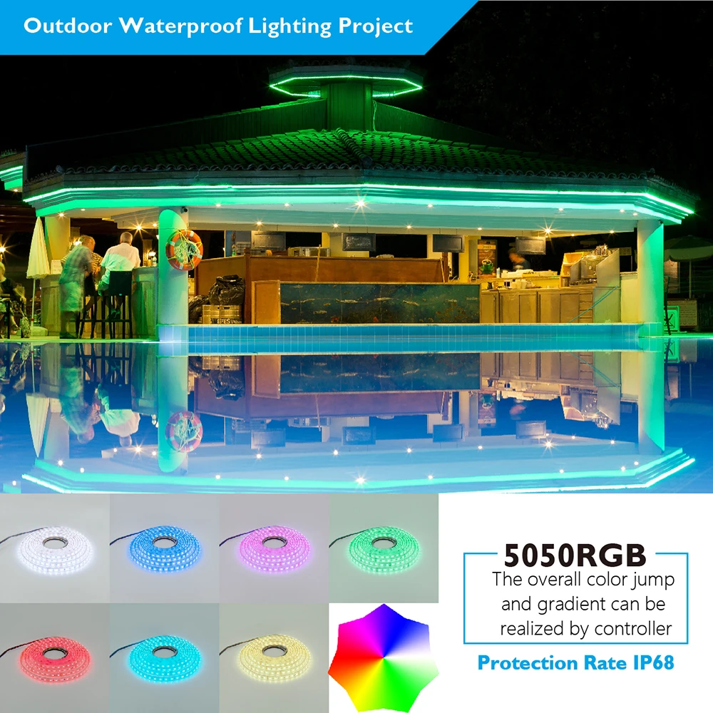 Светодиодная лента 5050 RGB/RGBW 4 в 1 60 светодиодов/м IP68 300 светодиодов/катушка 5