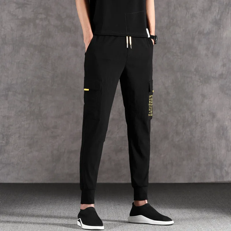 

Hot Sales Skinny Pants New Style Men's 9 Points Slim Fit Micro Elastic Casual Skinny Pants Fashion Casual Capri Pants 7011
