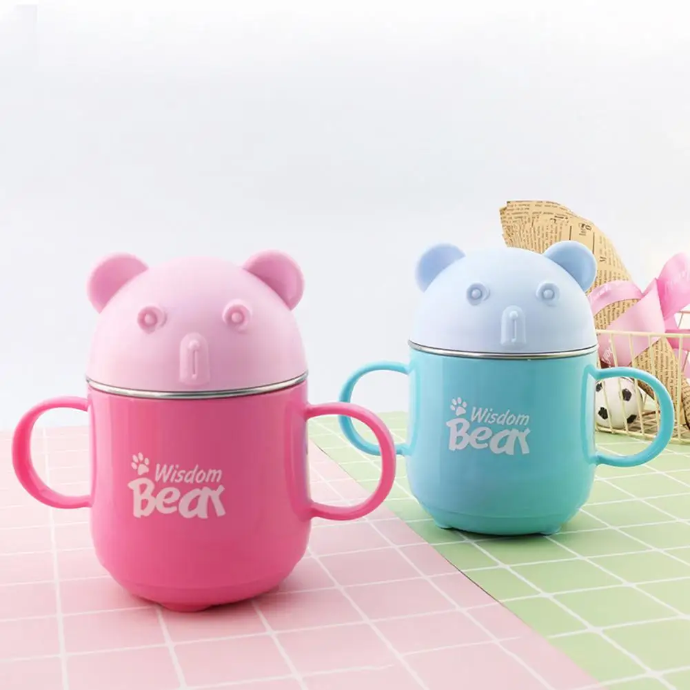 Мини-бутылки для воды из нержавеющей стали с милым медведем портативные чашки