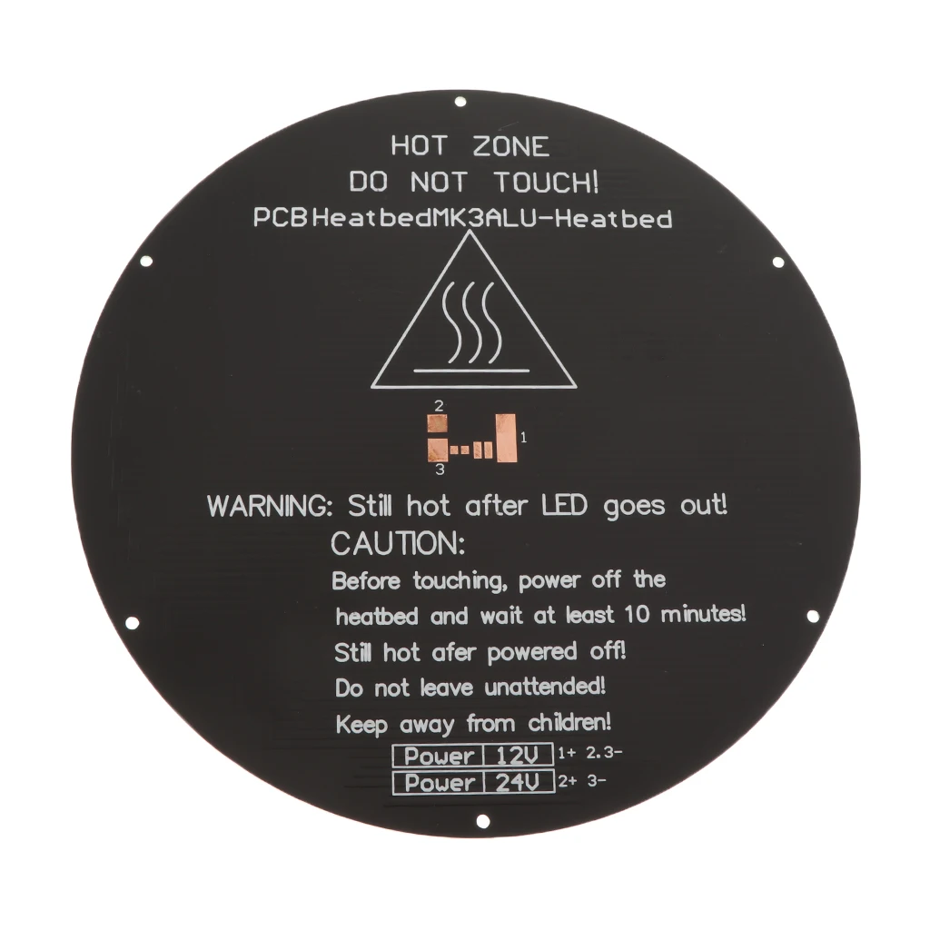 

Aluminum 12V/24V Heated Bed Hotbed Black 220*220*3mm for 3D Printer Round