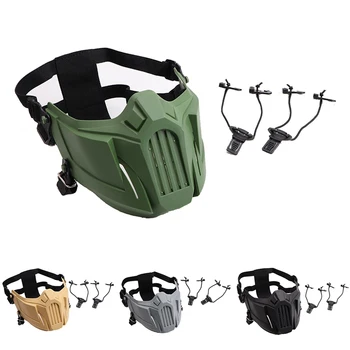 

Tactical Hunting Masks Face Mask Camo Half Face Protective Breathable Lower Masks Outdoor Sports Detachable Protection Mask