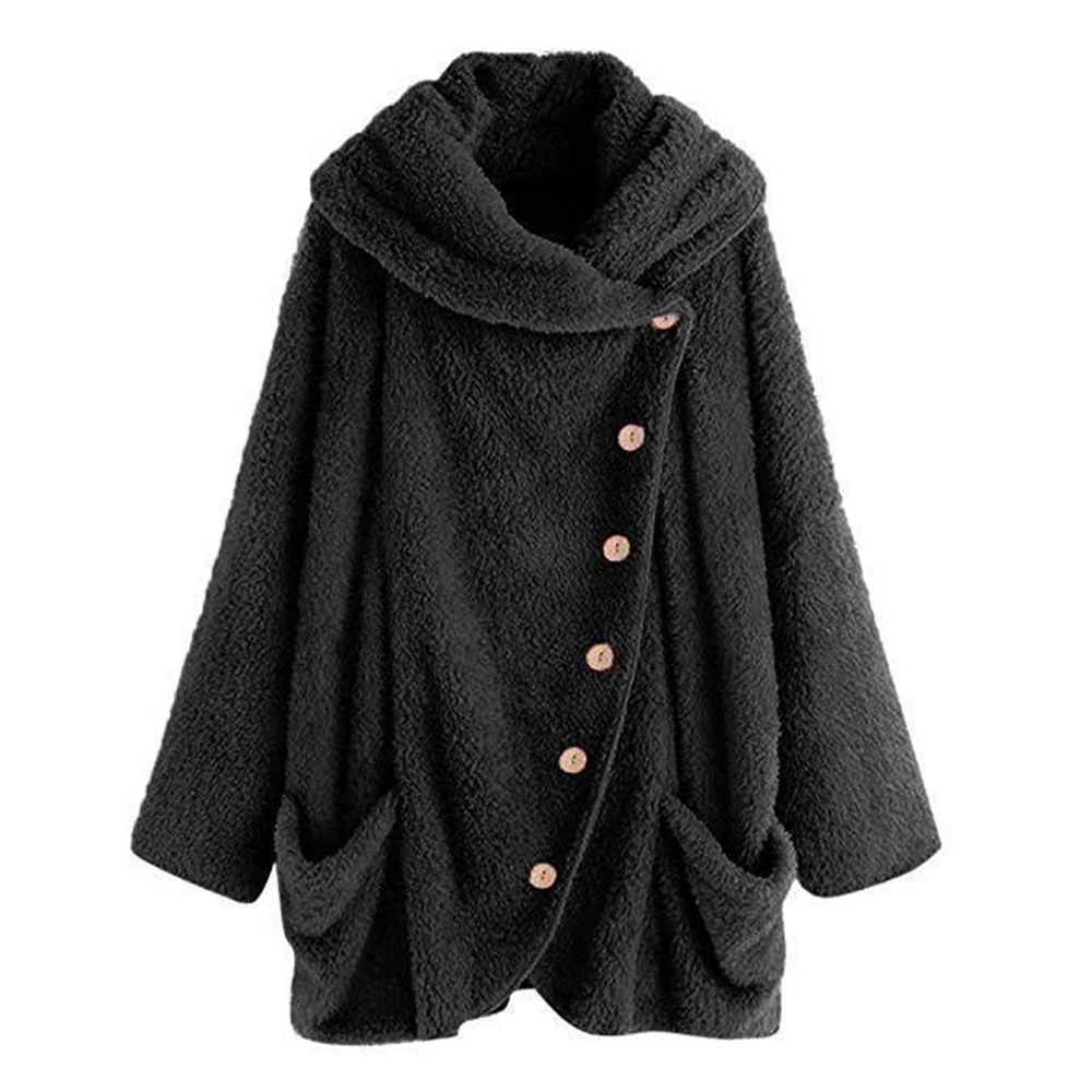 Новое Женское пальто большой 5XL большой отворот Свободная куртка плюшевый пушистый однобортный пиджак осень зима женская теплая одежда