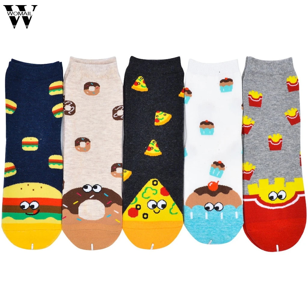 Женские повседневные хлопковые носки Womail с мультяшным принтом женские удобные