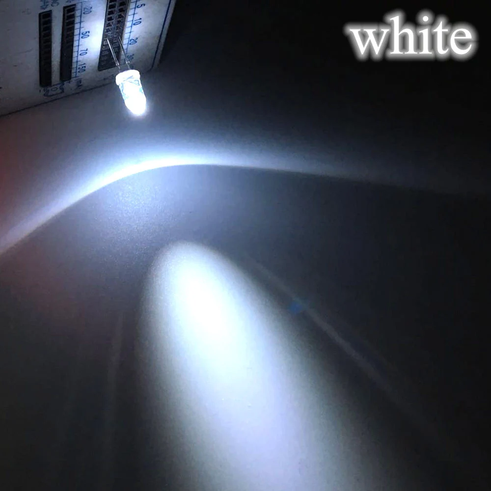 20X F5 5 мм круглый белый, красный, зеленый, синий, желтый, розовый прозрачный Диод Led супер яркий светодиод 6000-6500k лампа - Испускаемый цвет: Белый