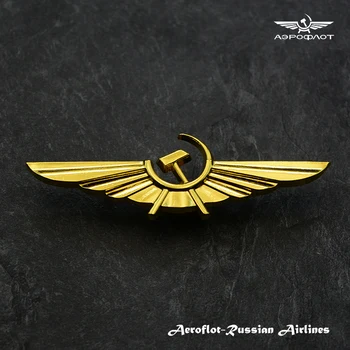 

Soviet Union Air Force Badge Russian Fleet National Aviation Civil Wings Flying Eagle Logo USSR Metal Enamel Medal Brooch Pin