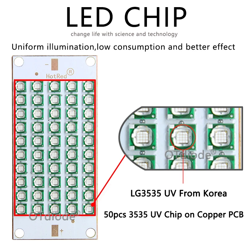 50W150W LG Epistar 3535 UV Lamp 365nm 370nm Purple LED for 3D Printer Flatbed 55*25mm glue curing light Currency Identification