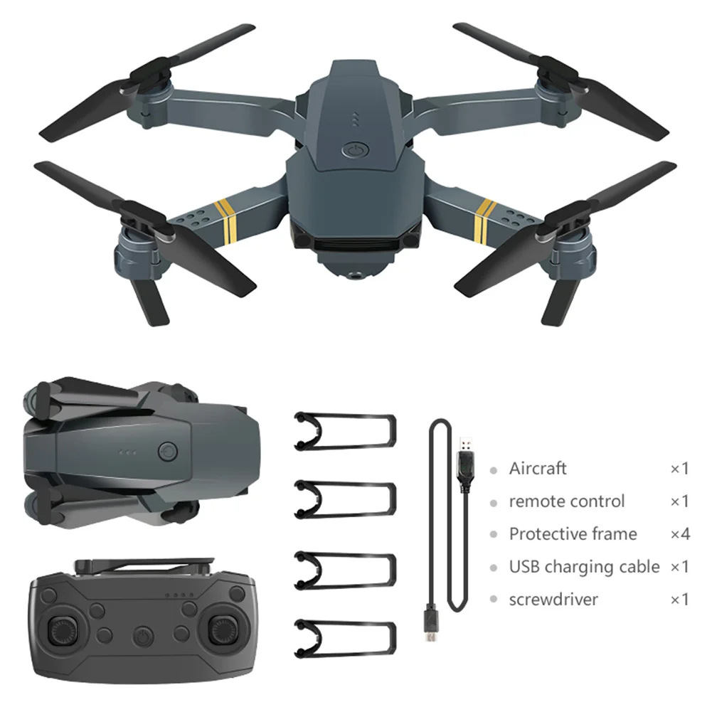 E58 Quadrotor Foldable Drone Portable Drone Kit 720P/1080P/4K HD Aerial Photography RC Drone With Tracking Shooting Function