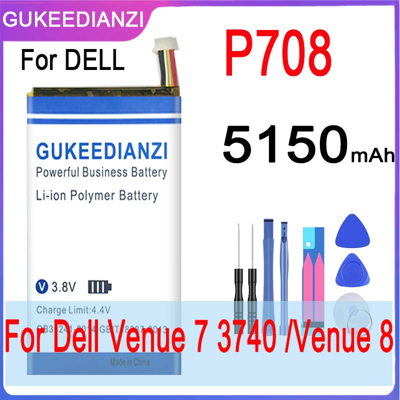 Аккумулятор GUKEEDIANZI P708 5150 мАч для Dell Venue 7 3740 8 3840 series перезаряжаемая сменная батарея