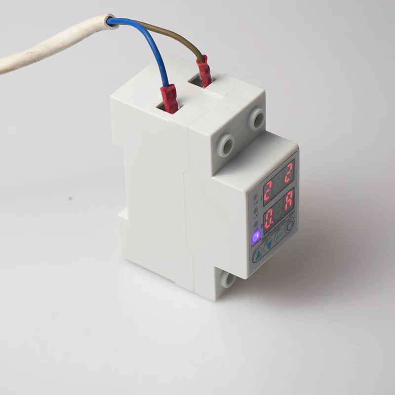 60A 230V din-рейка регулируемое перенапряжение и под напряжением защитное устройство предохранитель реле с защитой от перегрузки по току