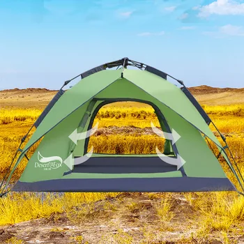 

Outdoor camping tent Automatic speed open double decker 3-4 people camping beach tent speed open tent carpas de camping