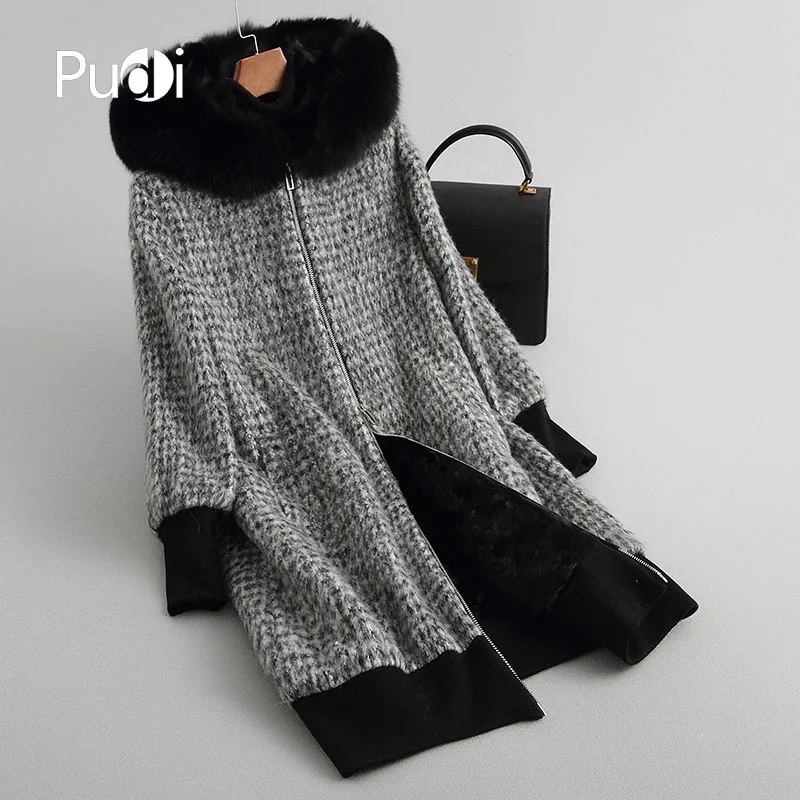 Женская парка из натурального полиэстера A68253 зимнее теплое пальто с меховым