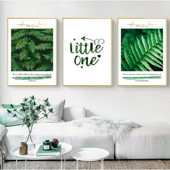 

Nordic Beautiful Natural Green Plants Wall Art Canvas Paintings little One Wall Art Prints and Posters Living Room Home Decor