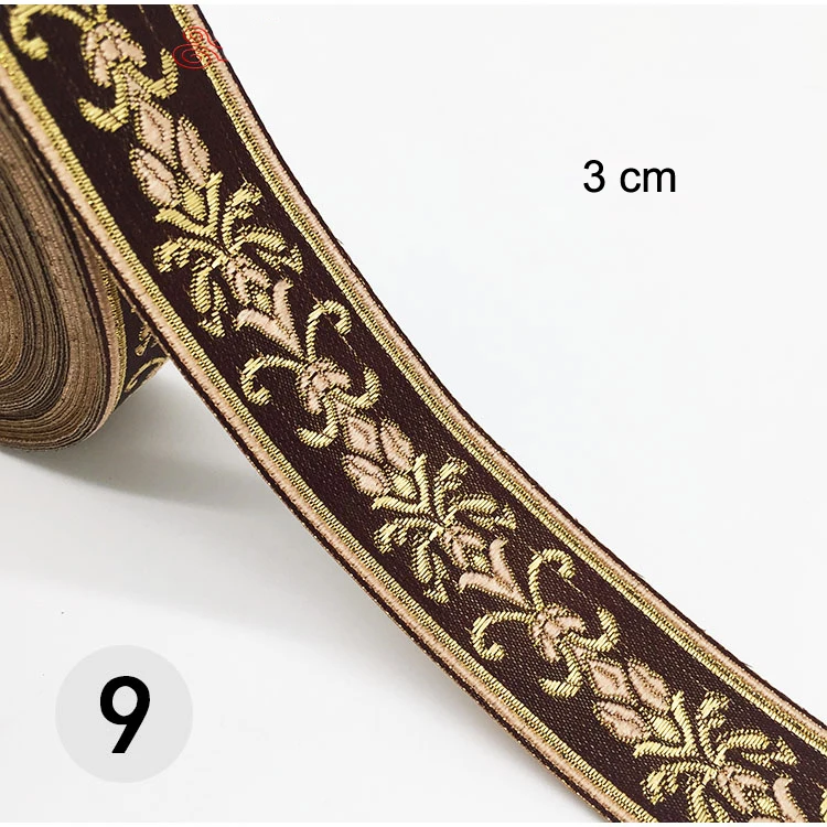 1M Ethnic Embroidered Jacquard Ribbons Trim DIY For Decoration Handcraft Apparel Sewing Headwear Lace Fabric HB165 - Цвет: 9