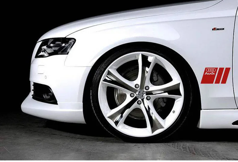 2 шт. для Audi b5 b6 b7 b8 A3 A4 A4L A5 A6 A6L C5 C6 RS4 RS5 Q3 Q5 Q7 TT украшение автомобиля стикер наклейка на кузов автомобиля, автомобильные аксессуары