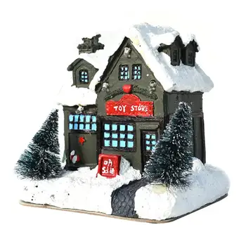 

Luminous Led Light Snow House Realistic Practical Attractive Multi-occasional Display Mold Home Christmas Decor Ornament Gift