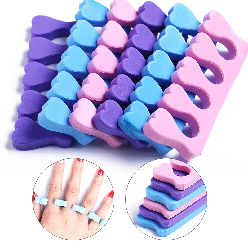 A Pair Professional Soft Foams Cotton Finger Toe Separators Nail Manicuring Foots Sponge Soft Gel UV Tools Manicure Pedicure nail art tools toe separators toe spreader finger toe separator