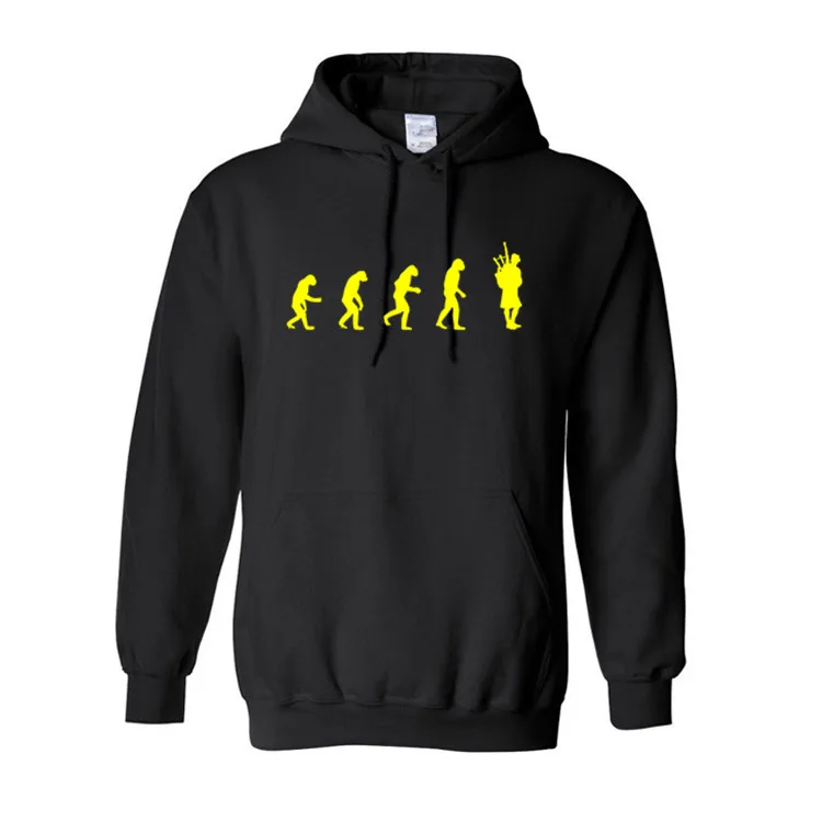 Evolution of Man игрок на волынке Харадзюку толстовки с капюшоном Толстовка для мужчин
