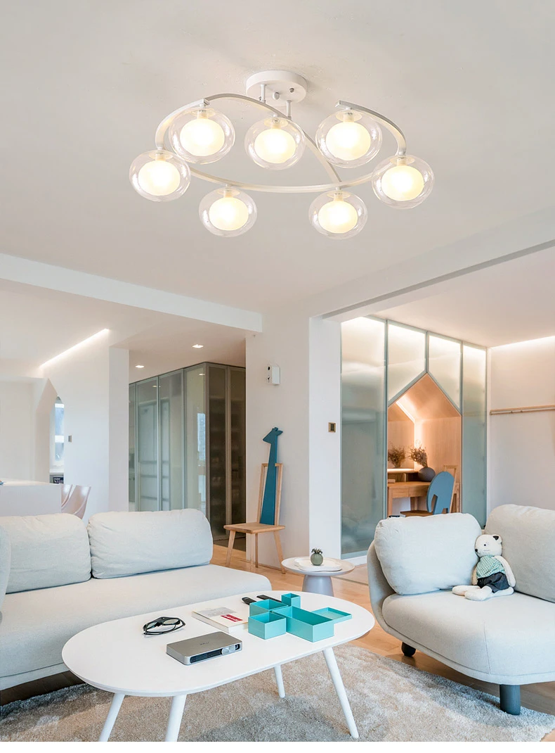 Nordic modern minimalist led bedroom lamps ceiling lamp personality living room dining room lamp creative art household lamps