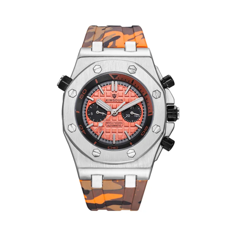 

New Top Luxury Relogio Masculino Watch MEN Fashion Two Eyes Silicone Camouflage Strap Sports Waterproof Quartz Watch