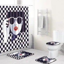 Африканский женский европейский и американский стиль, ковер для ванной комнаты, занавеска для душа, индивидуальный абсорбирующий Противоскользящий коврик, четыре для одного комплекта