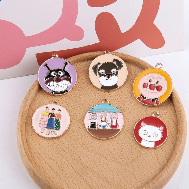 New style 40pcs/lot animals core geometry rounds shape alloy drop oil floating locket charms diy jewelry accessory