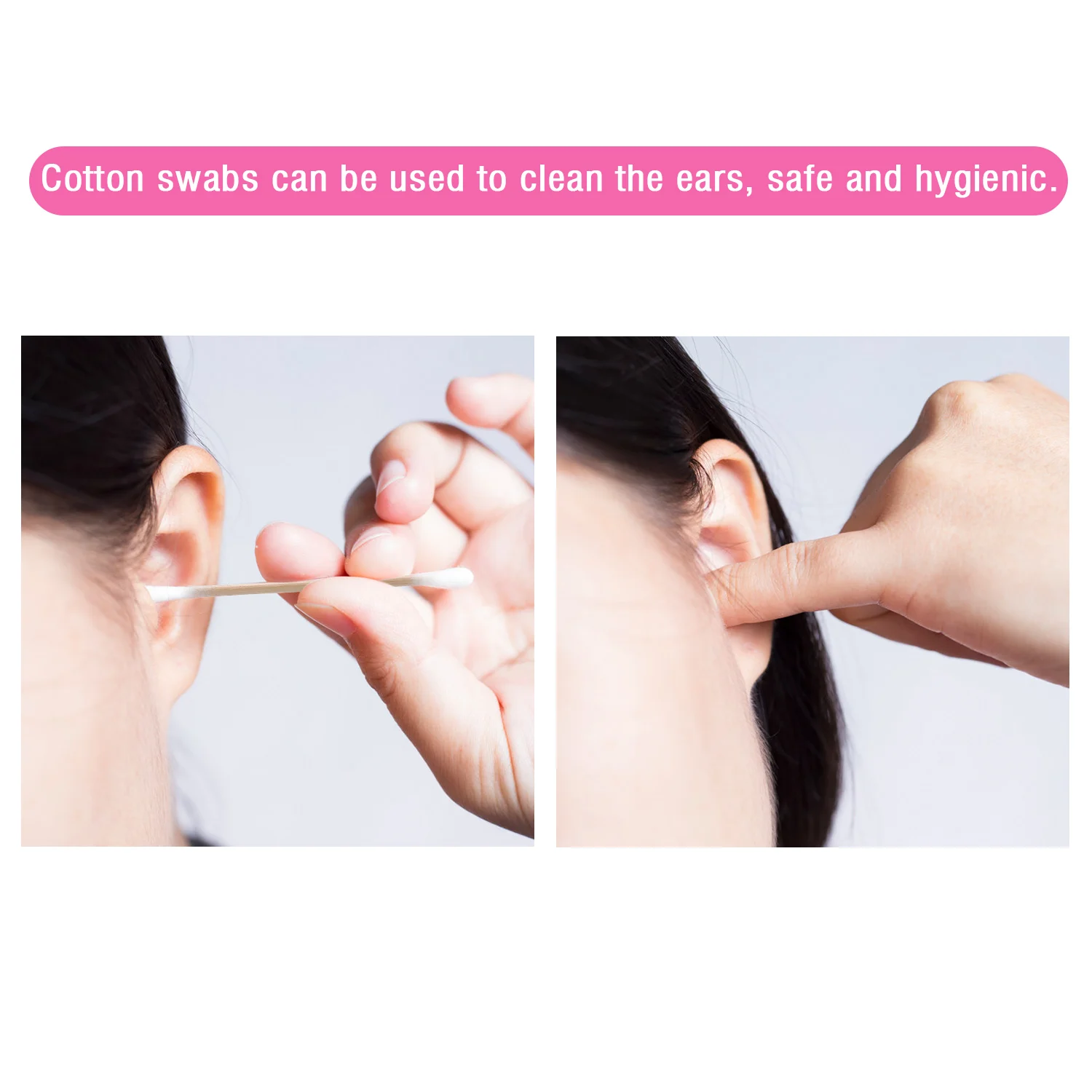 Одноразовые двухсторонние ватные тампоны бамбуковые палочки мягкие для чистки