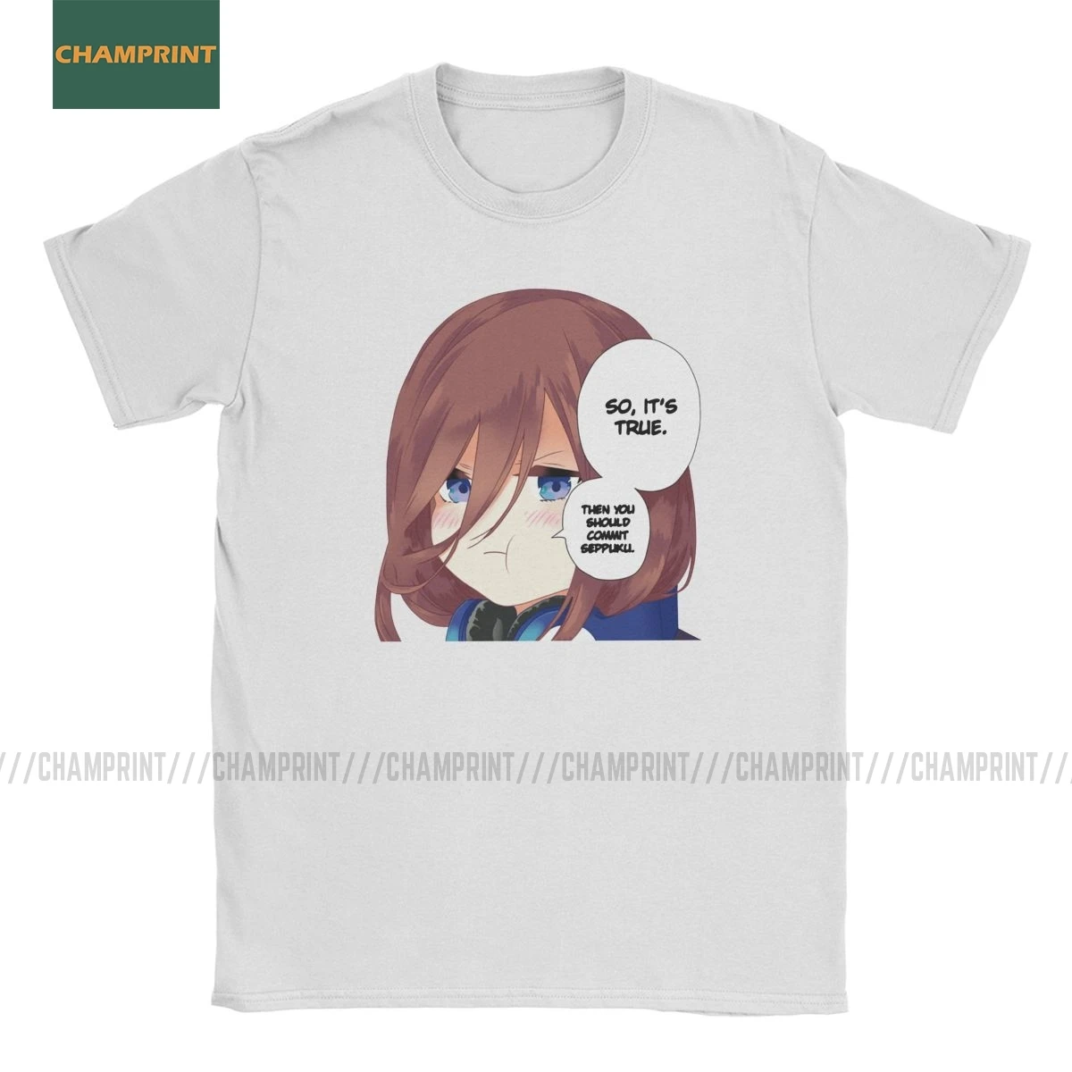 Мужские футболки Miku Pouting Toubun No Hanayome The Quintuplets топы хлопковые короткий рукав манга