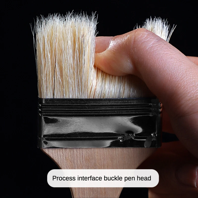 Art Paint Brush 12Pcs/Set Watercolor oil Pig Bristle Easy To Clean wooden BBQ scrubbing